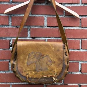 Vintage Leather Mushroom Purse